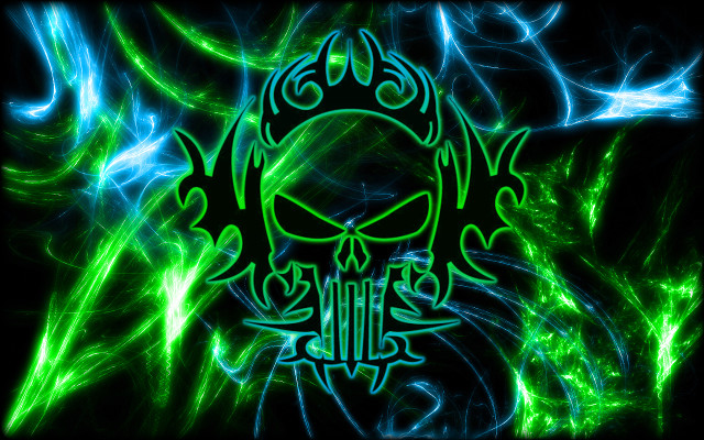 Green blue abstract skull crown free wallpaper for desktop - medium preview image