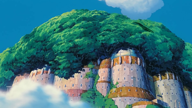 Castle trees cloud sky above free wallpaper for desktop - medium preview image