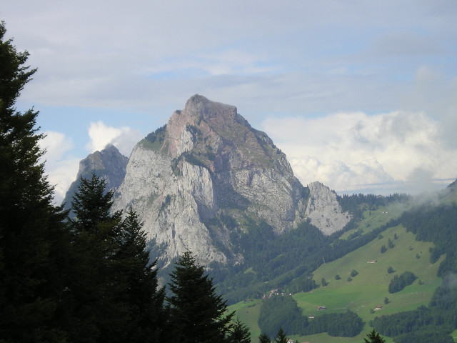 Mountain trees clouds sky nature #2 free wallpaper for desktop - medium preview image