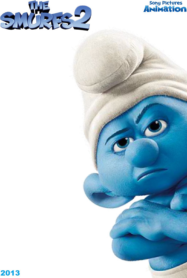 Blue smurf white hat arms free wallpaper for mobile - medium preview image