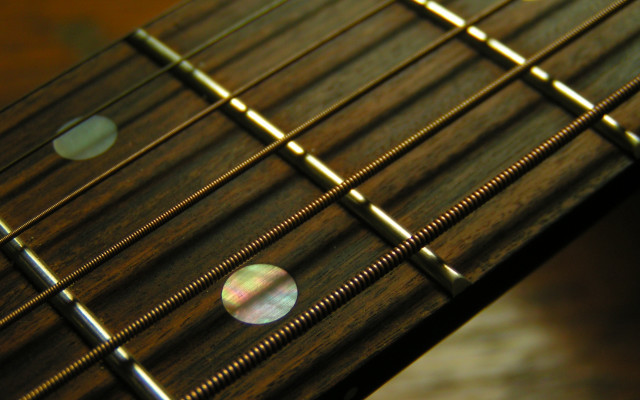 Guitar neck closeup blurry frets #3 free wallpaper for desktop - medium preview image