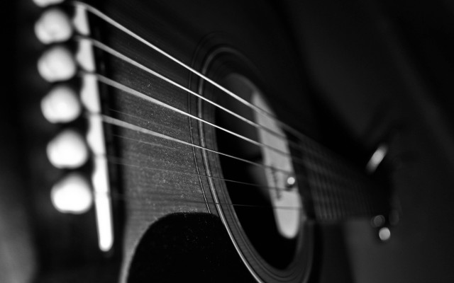 Black white guitar neck frets free wallpaper for desktop - medium preview image