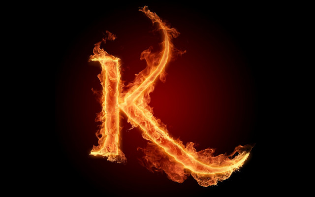 Fire flames letter k black free wallpaper for desktop - medium preview image