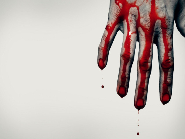 Bloody hand dripping red line #2 free wallpaper for desktop - medium preview image
