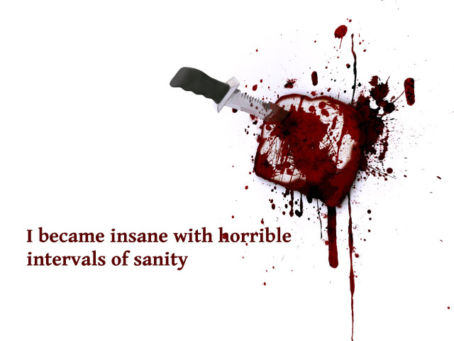 Knife blood stain quote insane free wallpaper for desktop - medium preview image