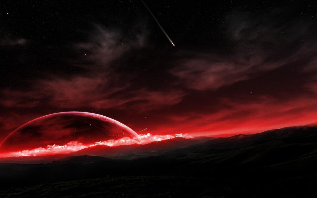 Red planet red moon shooting free wallpaper for desktop - medium preview image