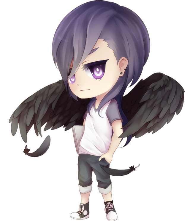 Cartoon character purple hair wings free wallpaper for tablet - medium preview image
