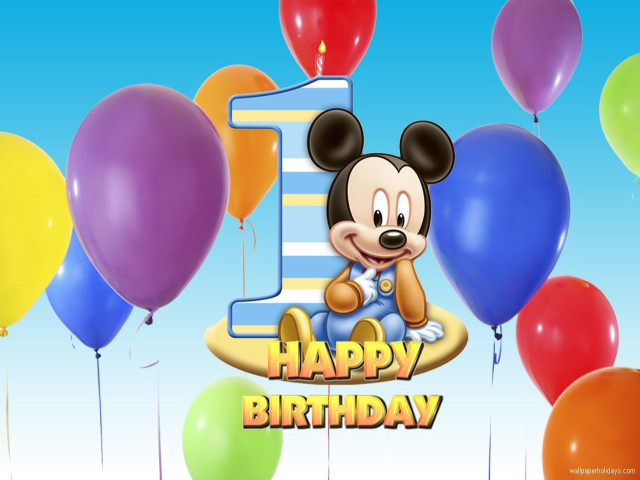 Mickey mouse birthday card balloons #2 free wallpaper for desktop - medium preview image
