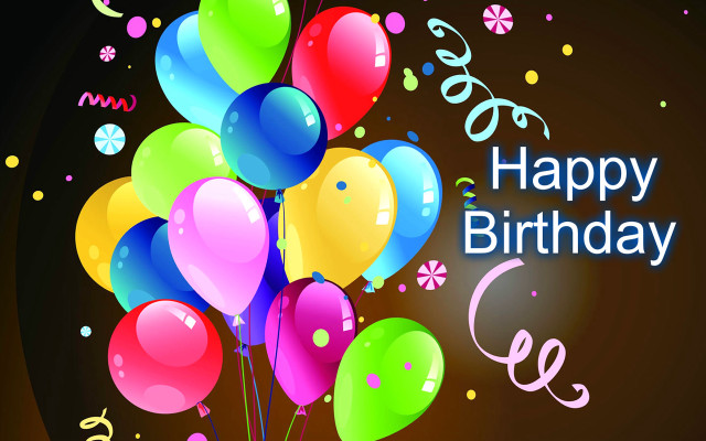 Balloons happy birthday message in free wallpaper for desktop - medium preview image