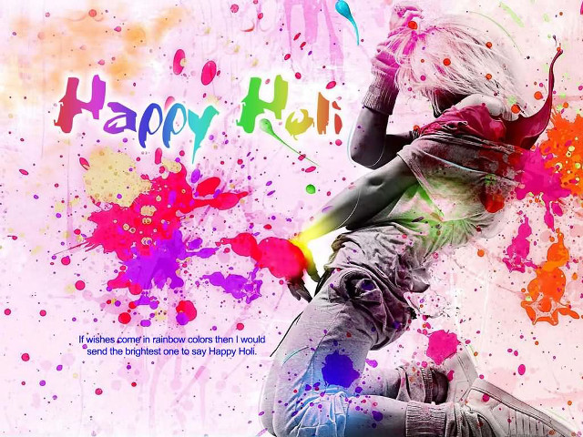 Woman dancing colorful paint happy free wallpaper for desktop - medium preview image