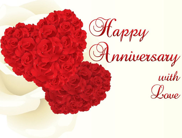 Happy anniversary card heart roses free wallpaper for desktop - medium preview image