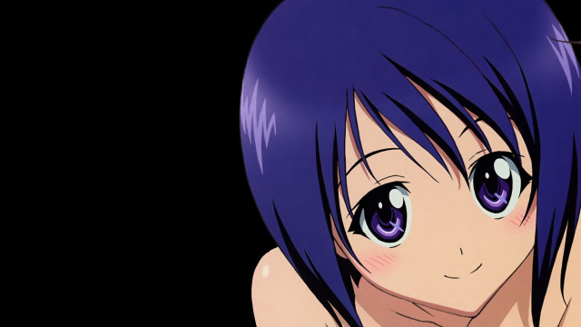 Girl purple hair big eyes free wallpaper for desktop - medium preview image