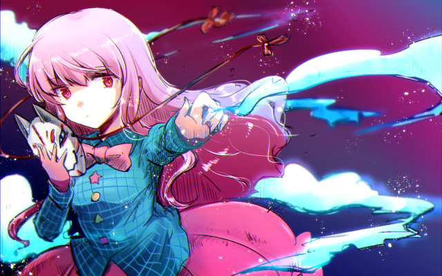 Pink haired girl cellphone sky free wallpaper for desktop - medium preview image