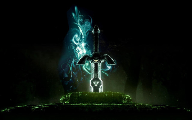 Sword glowing green light black free wallpaper for desktop - medium preview image