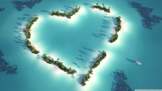 Heart shaped island boat water #3 free wallpaper for desktop - medium preview image