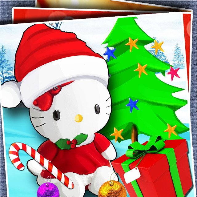 Hello kitty christmas card tree free wallpaper for tablet - medium preview image