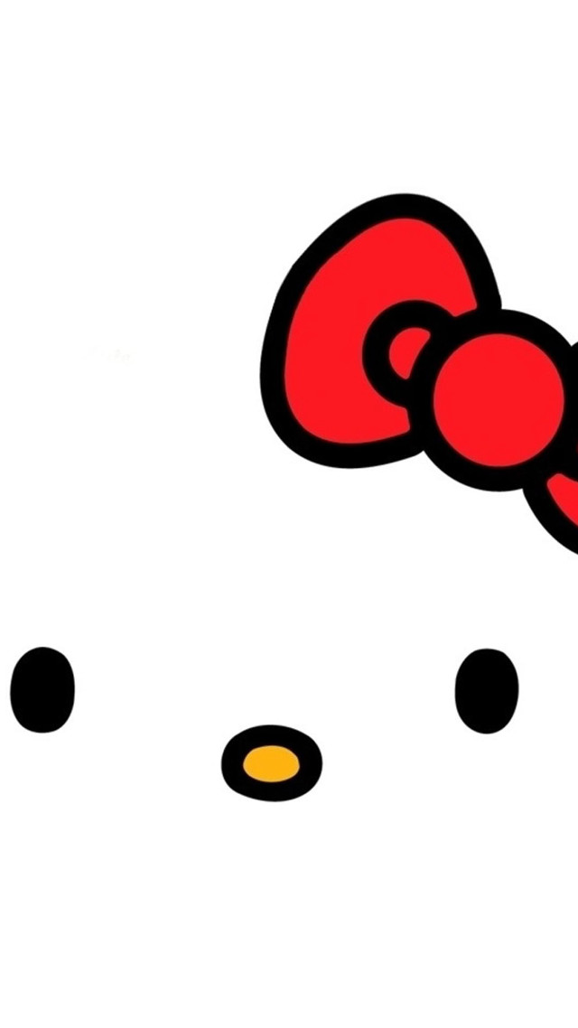 Hello kitty face red bow free wallpaper for mobile - medium preview image