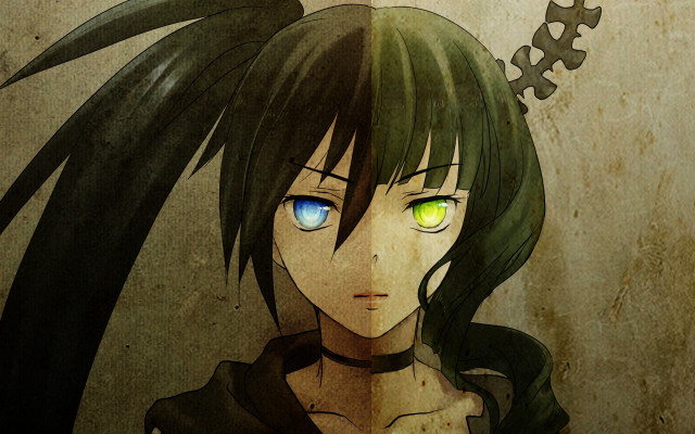 Black hair green eyes gothic free wallpaper for desktop - medium preview image