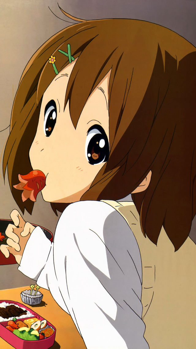 Girl eating food table knife free wallpaper for mobile - medium preview image