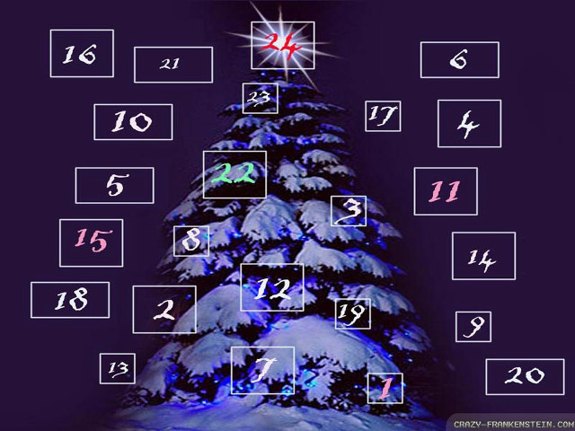 Christmas tree numbers star middle free wallpaper for desktop - medium preview image