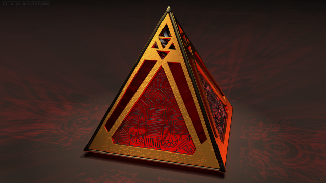 Red gold triangle holography 3d free wallpaper for desktop - medium preview image