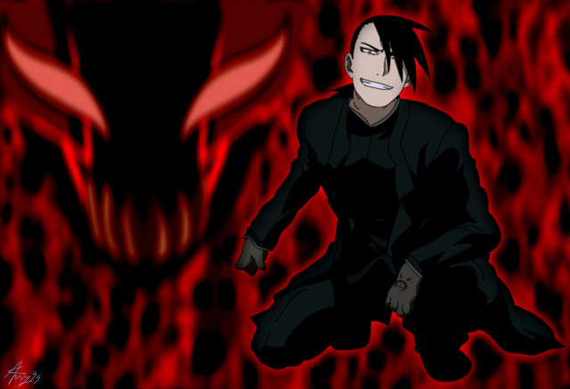 Demon man gothic portrait blurry free wallpaper for desktop - medium preview image