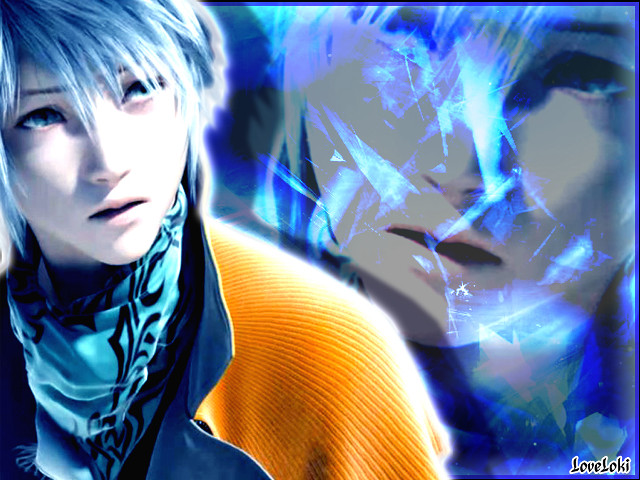 Woman scarf man blue hair free wallpaper for desktop - medium preview image