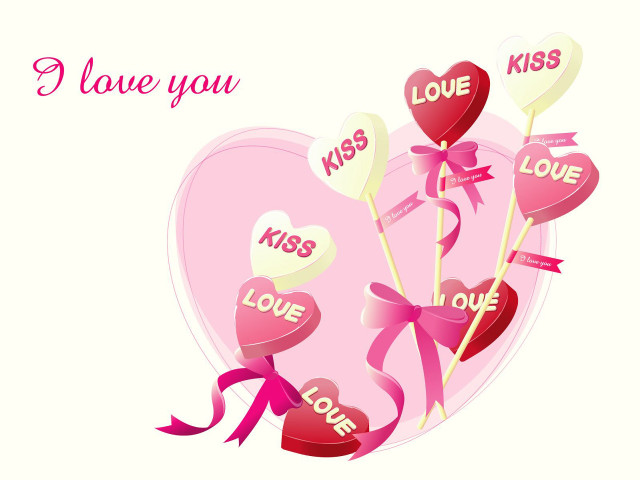 Valentines day card heart lollipops #2 free wallpaper for desktop - medium preview image