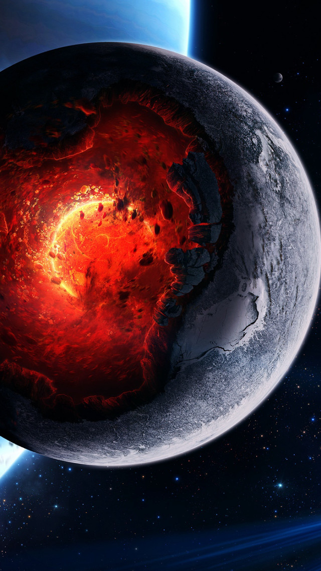 Red black object space blue free wallpaper for mobile - medium preview image