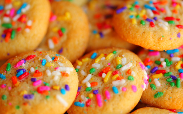 Cookies sprinkles powdered sugar blueberry free wallpaper for desktop - medium preview image