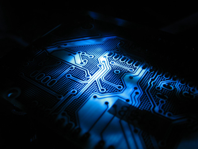 Circuit board blue light black #3 free wallpaper for desktop - medium preview image
