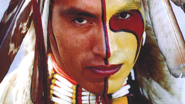 Painted man headdress feather nose free wallpaper for desktop - medium preview image