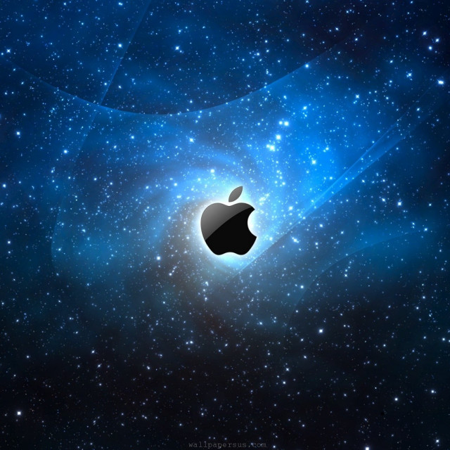 Apple logo space stars blue #4 free wallpaper for tablet - medium preview image