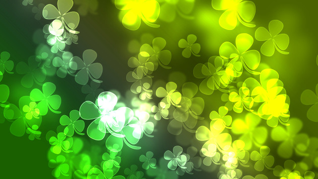 Green yellow background clovers blurry #2 free wallpaper for desktop - medium preview image