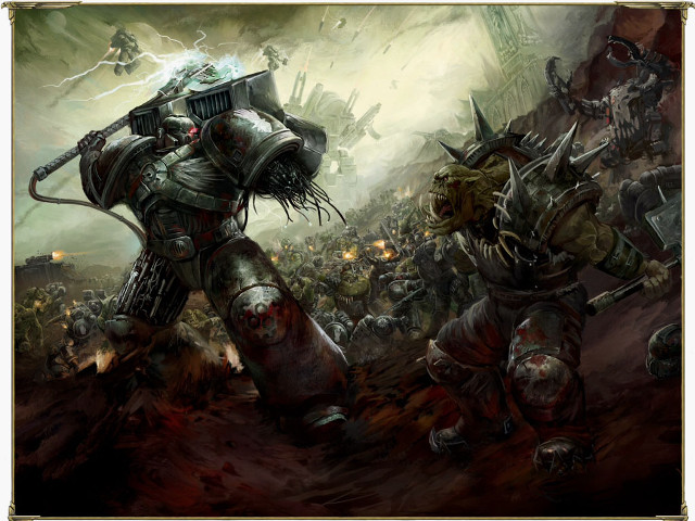 Warhammer giant head arm face free wallpaper for desktop - medium preview image