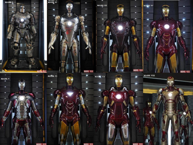 Iron man suits display case free wallpaper for desktop - medium preview image