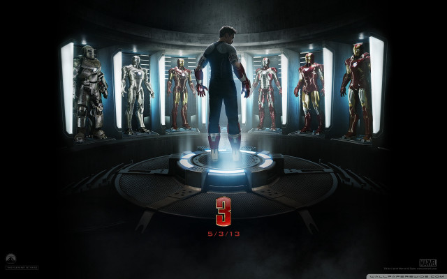 Man iron suits room light free wallpaper for desktop - medium preview image