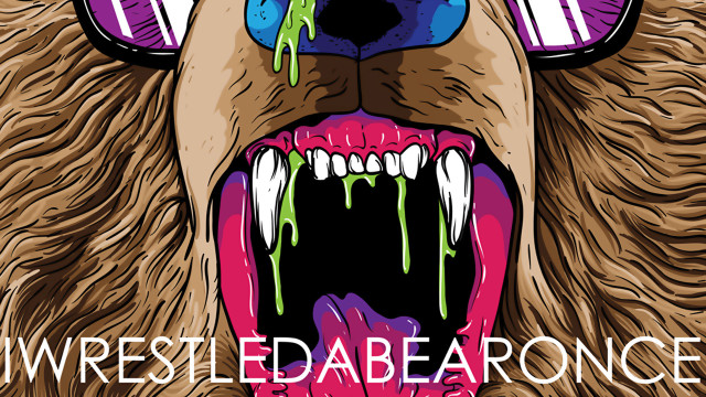 Bear sunglasses paint dripping tongue free wallpaper for desktop - medium preview image