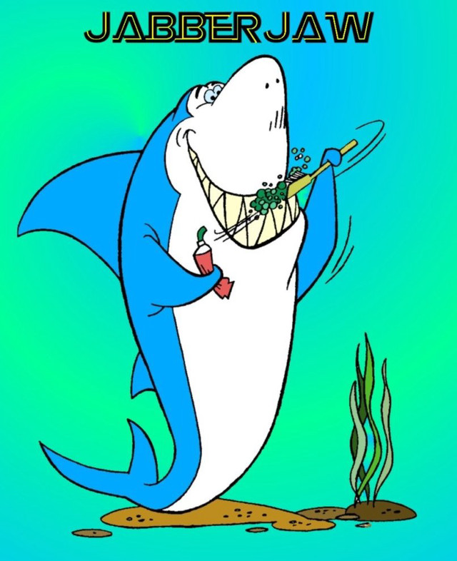 Cartoon shark toothbrush fish mouth free wallpaper for mobile - medium preview image