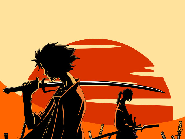 Couple swords sunset red sun free wallpaper for desktop - medium preview image