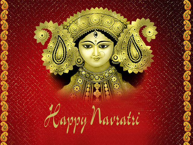 Navrati golden face red background free wallpaper for desktop - medium preview image