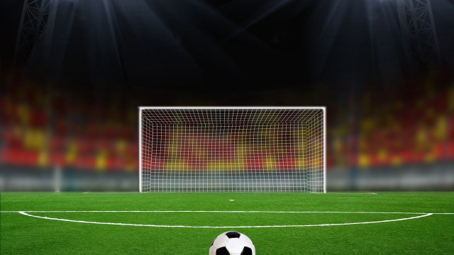 Soccer ball field goal lights free wallpaper for desktop - medium preview image