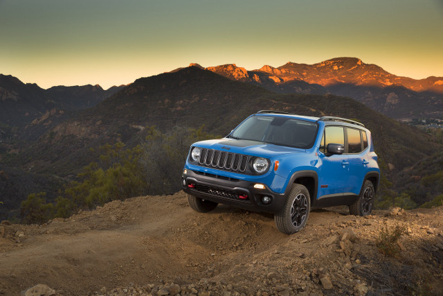 Blue jeep dirt road mountains free wallpaper for desktop - medium preview image