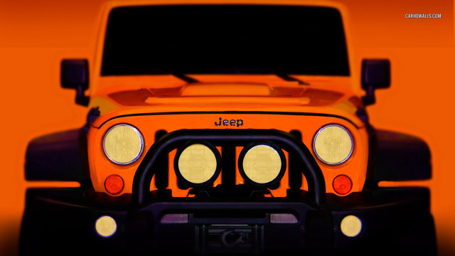 Jeep orange background black bumper free wallpaper for desktop - medium preview image