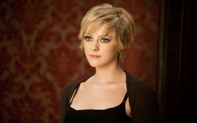 Woman black top jacket red free wallpaper for desktop - medium preview image