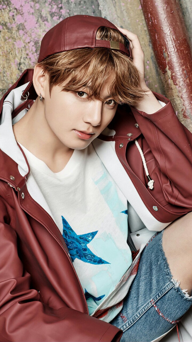 Young man red leather jacket free wallpaper for mobile - medium preview image