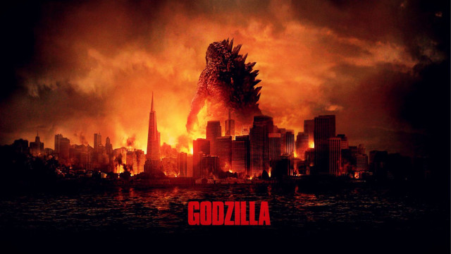 Godzilla city fire skyline red free wallpaper for desktop - medium preview image