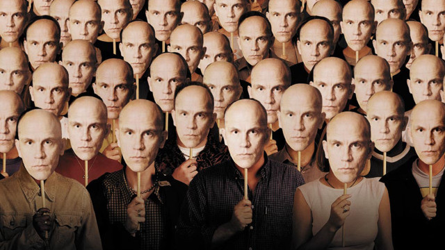 Identical heads crowd people group free wallpaper for desktop - medium preview image