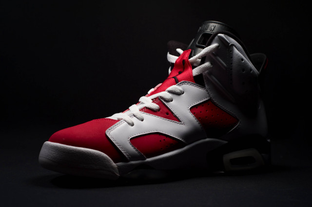 Red white sneakers black background #2 free wallpaper for desktop - medium preview image