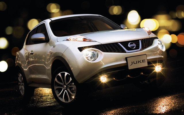 White car lights parking lot free wallpaper for desktop - medium preview image